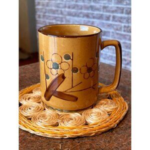 70s Pottery Mug Korean Stoneware Vintage Coffee Cup